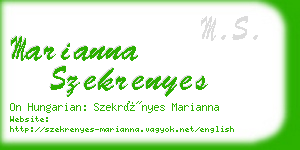 marianna szekrenyes business card